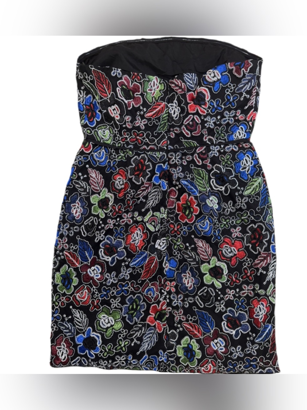 Sam Edelman Womenโs Floral Embroidered Strapless Mini Dress Size 8 NWT - Picture 6 of 10